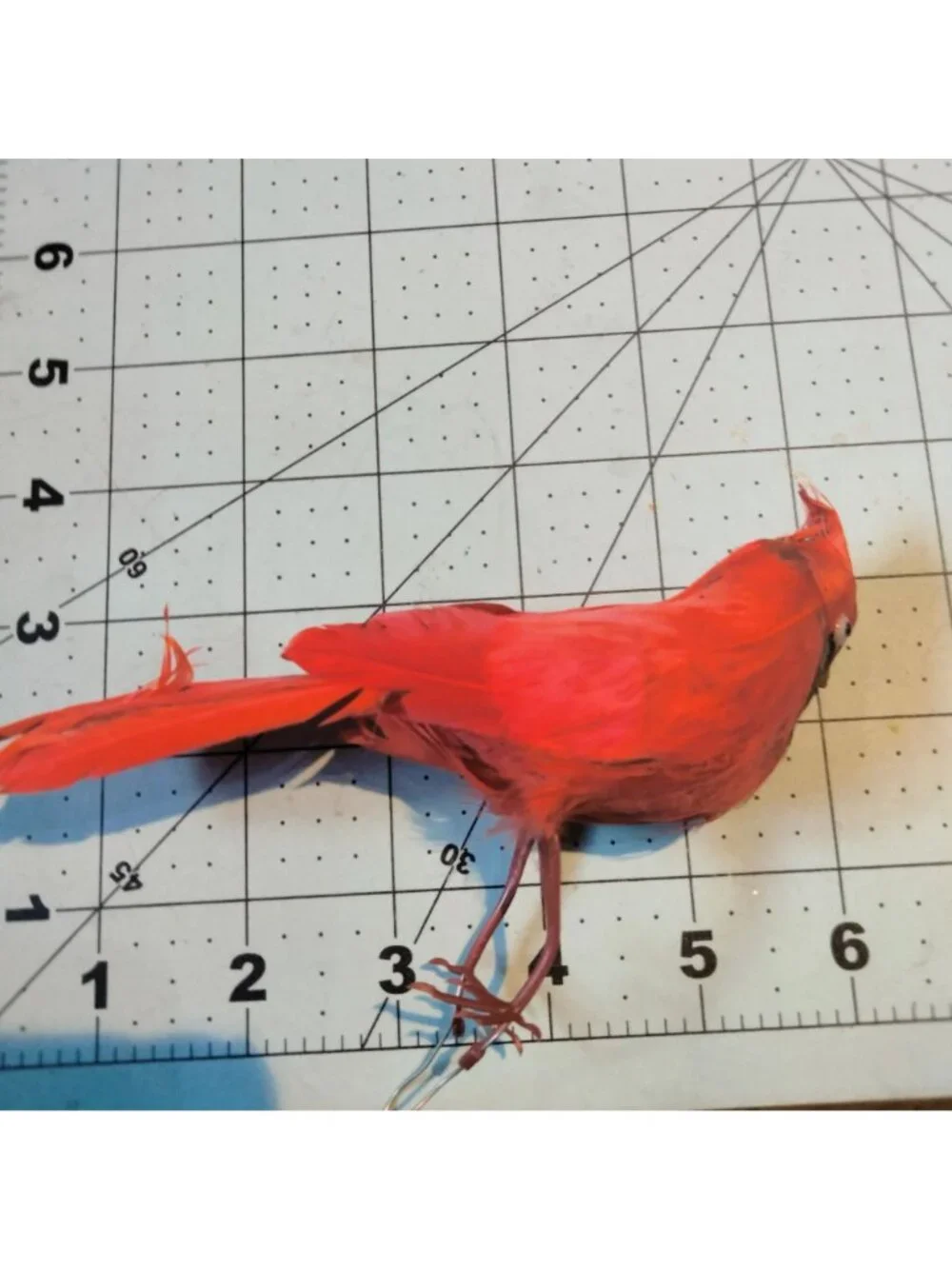 Red Cardinal Bird Figurine Feathered Wire Craft Pick